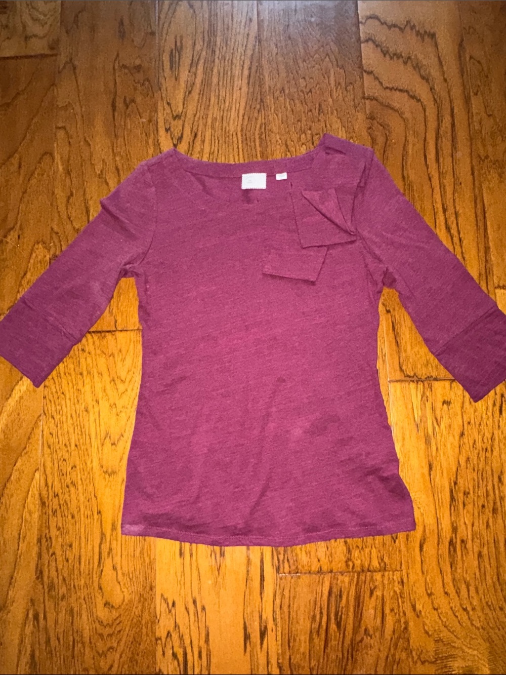 Gorgeous, perfect, wine XS 3/4 sleeve top from Anthro!